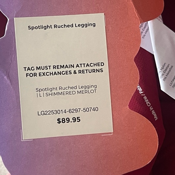 Yitty NWT red glitter flattering leggings - Picture 3 of 9